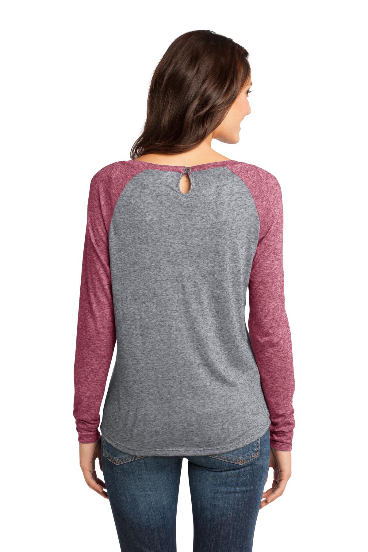 District - Juniors Microburn Long Sleeve Raglan Tee. DT262 Womens Apparel Shirts & Tops