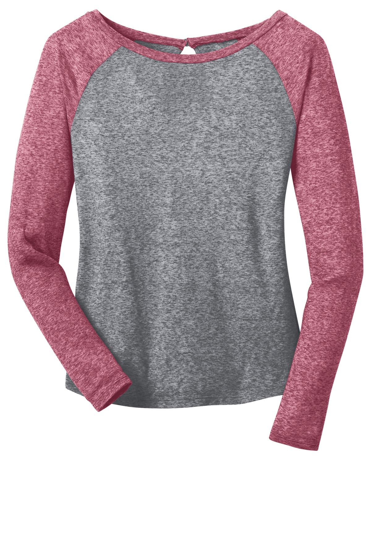 District - Juniors Microburn Long Sleeve Raglan Tee. DT262 Womens Apparel Shirts & Tops