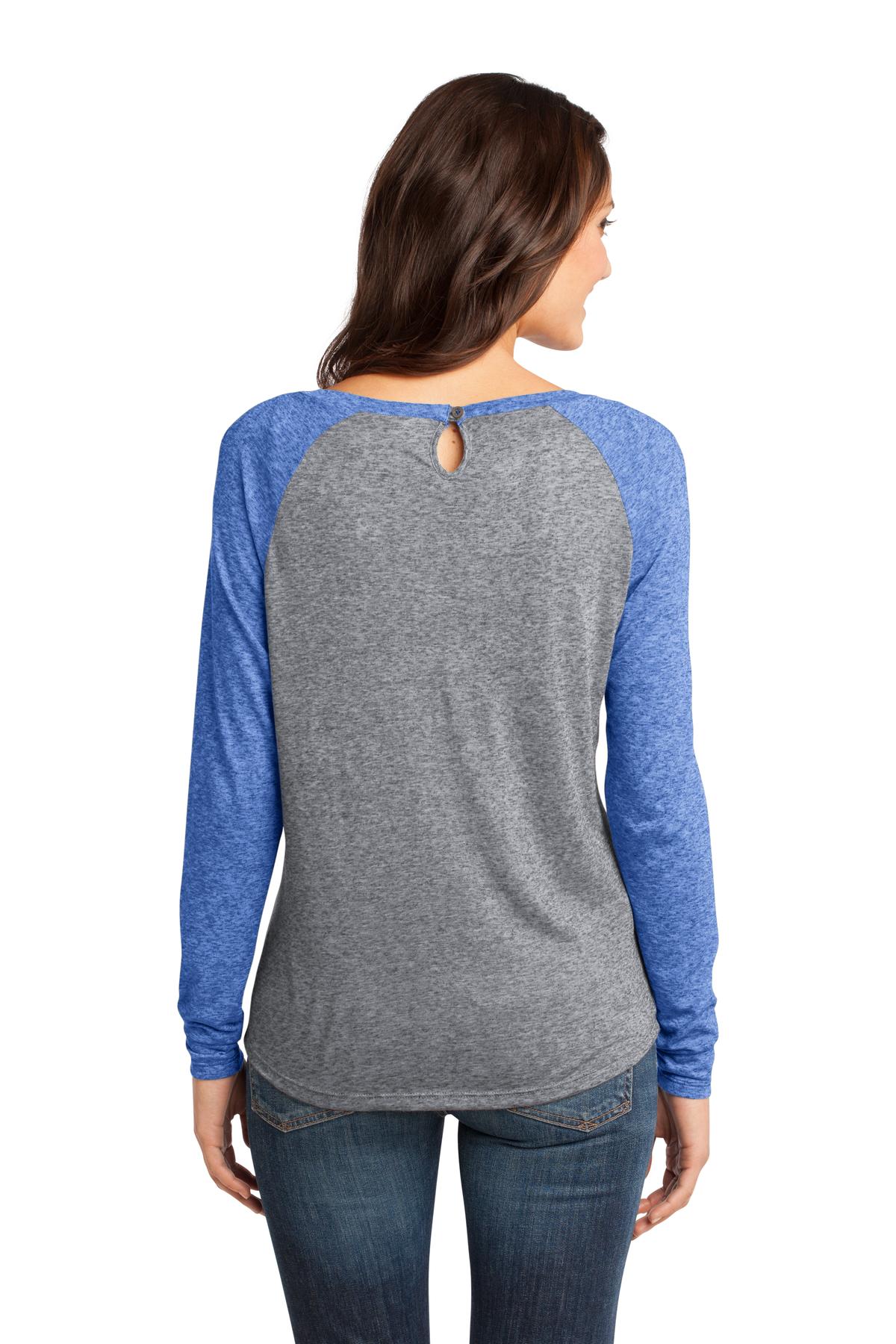 District - Juniors Microburn Long Sleeve Raglan Tee. DT262 Womens Apparel Shirts & Tops
