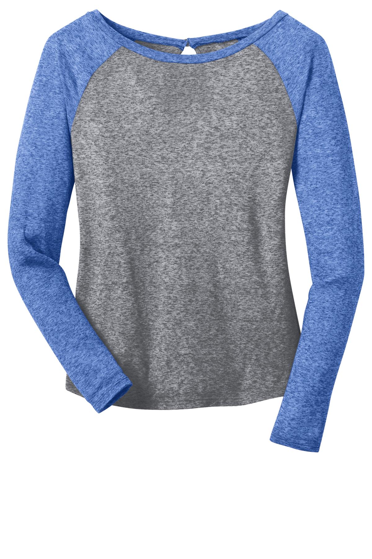 District - Juniors Microburn Long Sleeve Raglan Tee. DT262 Womens Apparel Shirts & Tops