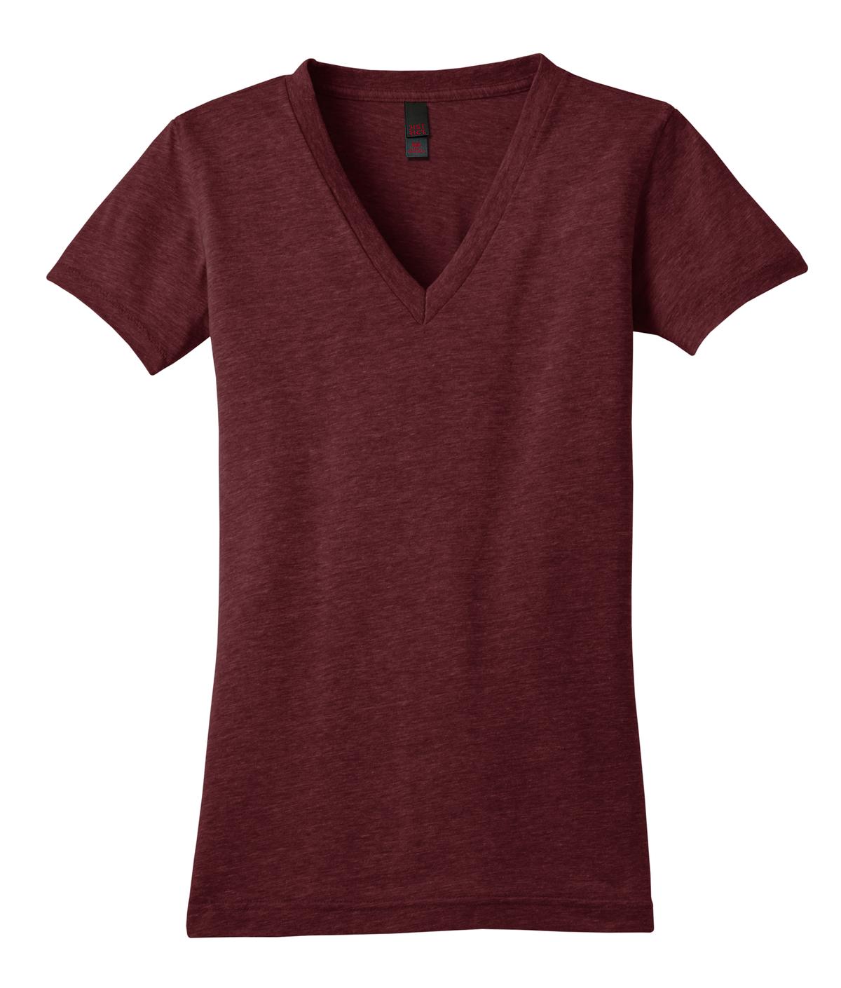 District Juniors Tri-Blend V-Neck Tee. DT242V Womens Apparel Shirts & Tops
