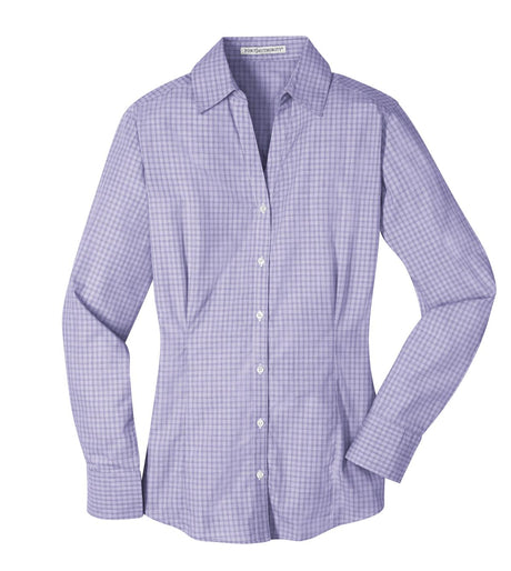 Port Authority Ladies Plaid Pattern Easy Care Shirt. L639 Womens Apparel Shirts & Tops