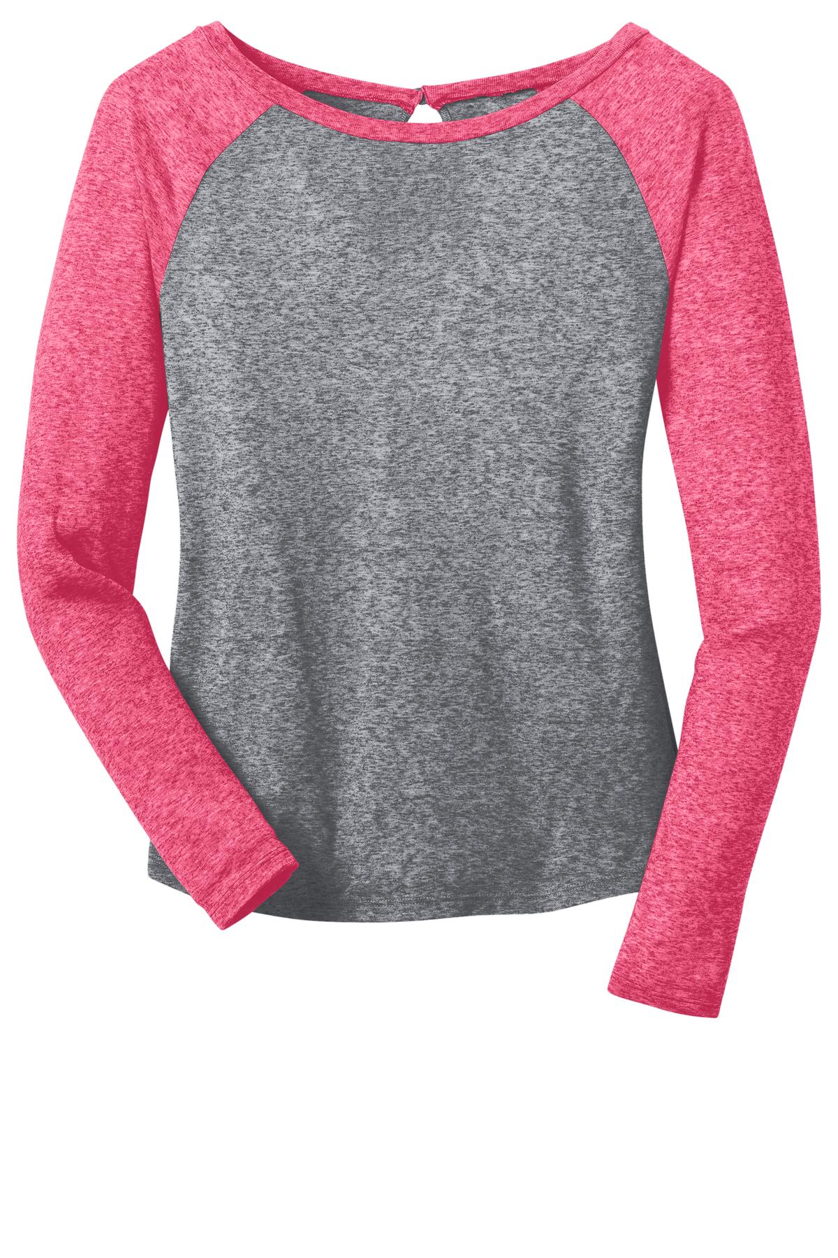 District - Juniors Microburn Long Sleeve Raglan Tee. DT262 Womens Apparel Shirts & Tops