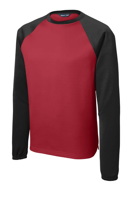 Sport-Tek Men's Sport-Wick Raglan Colorblock Fleece Crewneck ST242 Mens Apparel Shirts & Tops