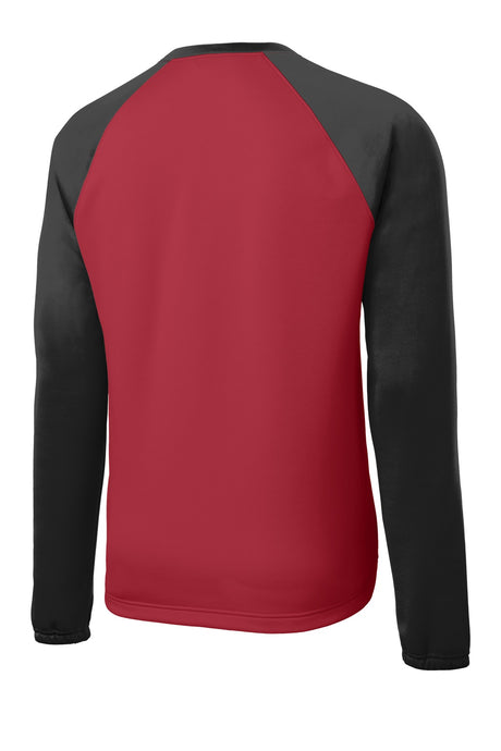 Sport-Tek Men's Sport-Wick Raglan Colorblock Fleece Crewneck ST242 Mens Apparel Shirts & Tops
