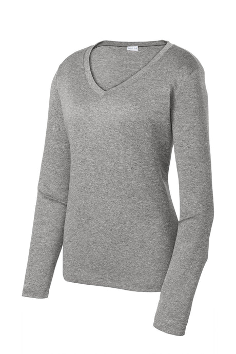 Sport-Tek Women's Long Sleeve Heather Contender V-Neck Tee LST360LS Womens Apparel Shirts & Tops