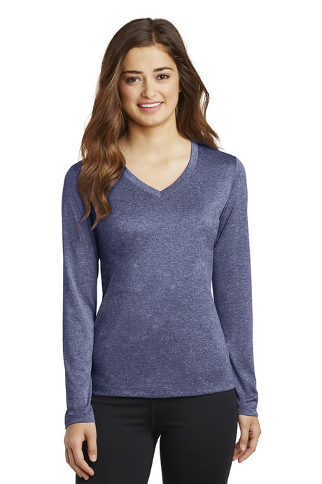 Sport-Tek Women's Long Sleeve Heather Contender V-Neck Tee LST360LS Womens Apparel Shirts & Tops