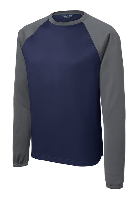 Sport-Tek Men's Sport-Wick Raglan Colorblock Fleece Crewneck ST242 Mens Apparel Shirts & Tops