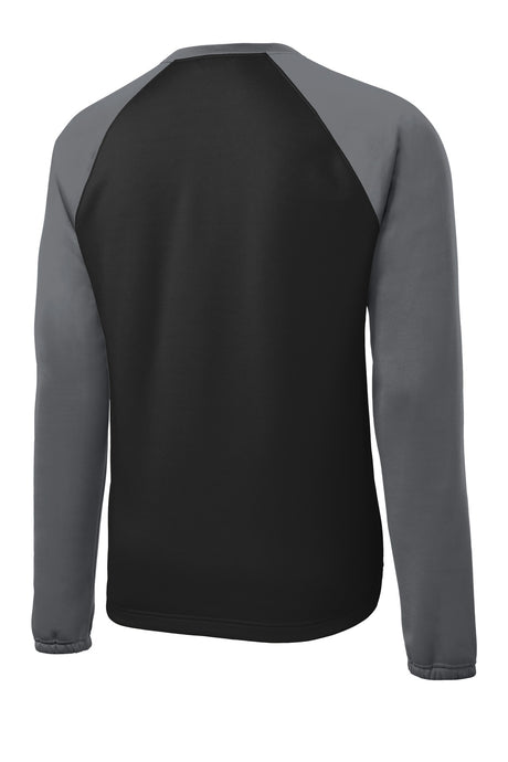 Sport-Tek Men's Sport-Wick Raglan Colorblock Fleece Crewneck ST242 Mens Apparel Shirts & Tops