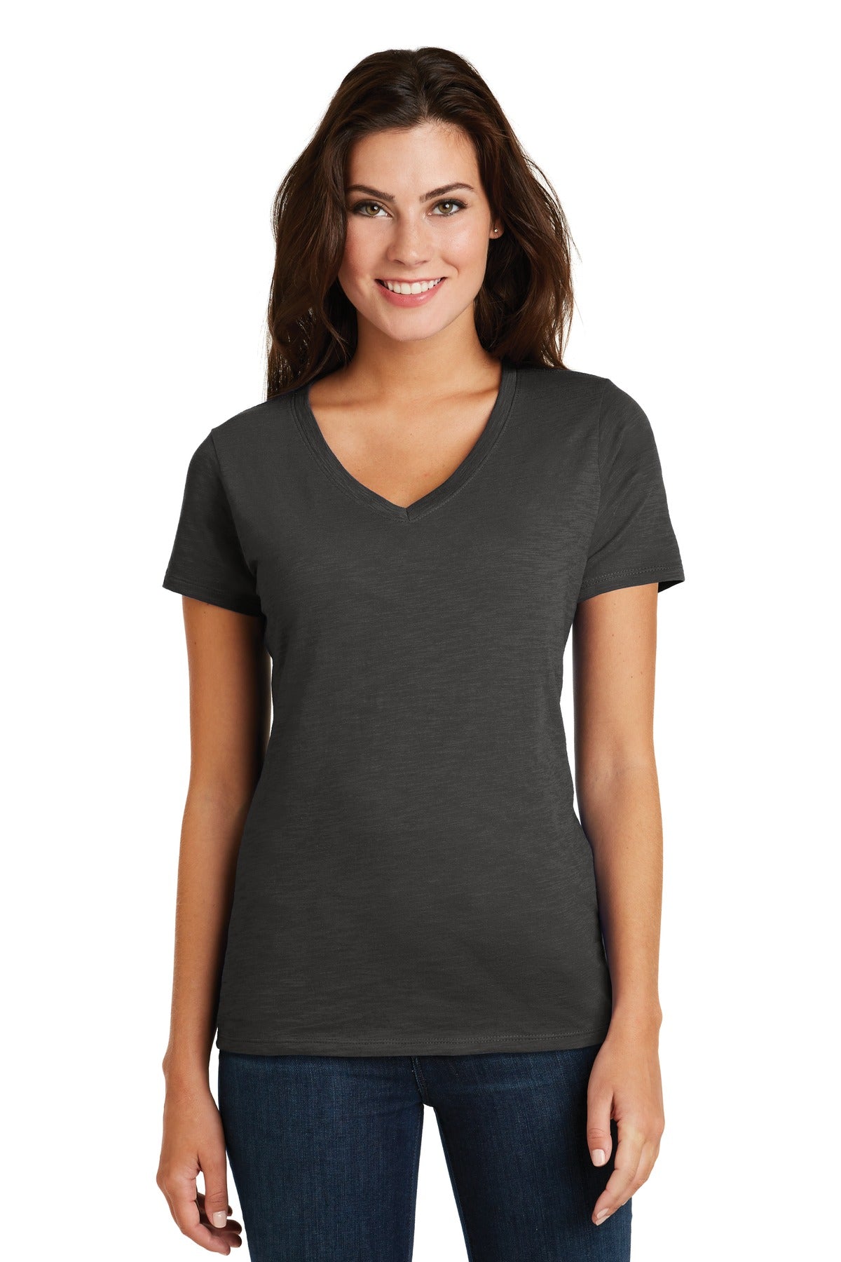 District Women's Super Slub V-Neck Tee DM3501 Womens Apparel Shirts & Tops