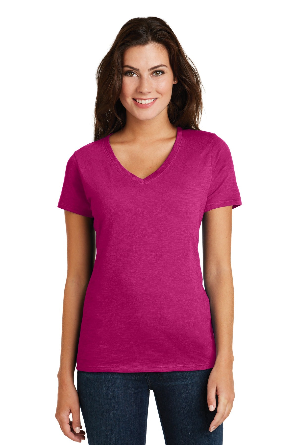 District Women's Super Slub V-Neck Tee DM3501 Womens Apparel Shirts & Tops