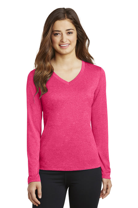 Sport-Tek Women's Long Sleeve Heather Contender V-Neck Tee LST360LS Womens Apparel Shirts & Tops