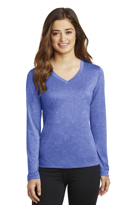 Sport-Tek Women's Long Sleeve Heather Contender V-Neck Tee LST360LS Womens Apparel Shirts & Tops