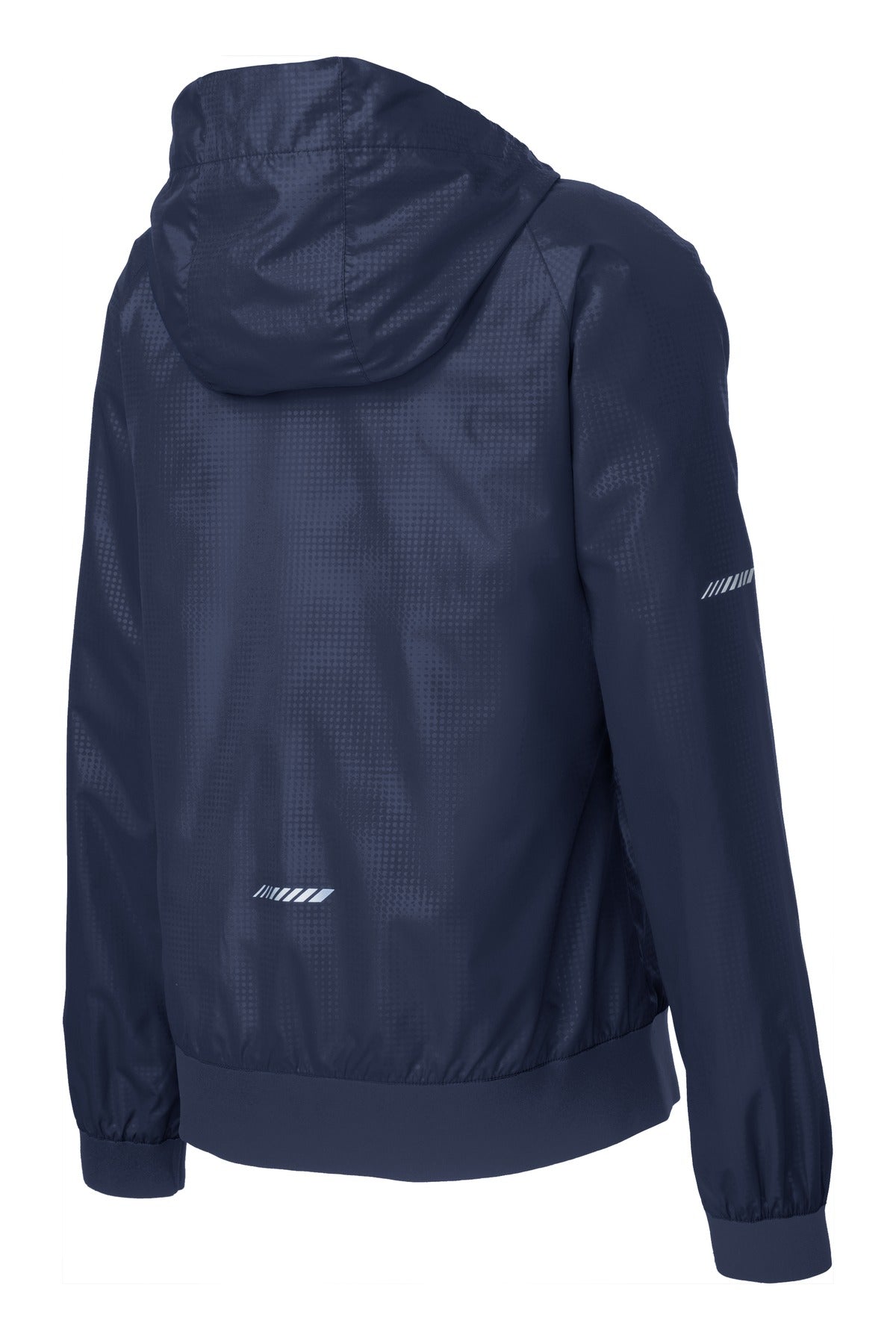 Sport-Tek Women's Embossed Hooded Wind Jacket LST53 Womens Apparel Jackets & Vests