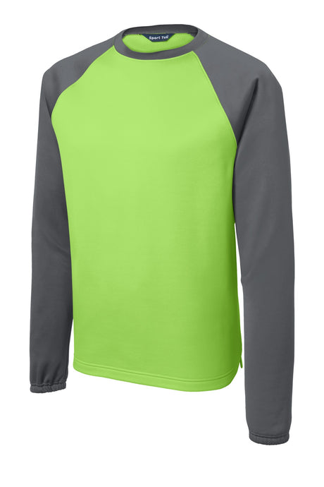 Sport-Tek Men's Sport-Wick Raglan Colorblock Fleece Crewneck ST242 Mens Apparel Shirts & Tops