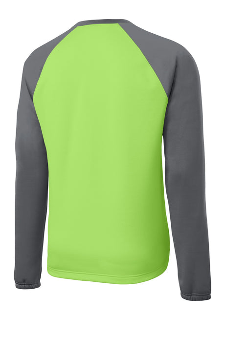 Sport-Tek Men's Sport-Wick Raglan Colorblock Fleece Crewneck ST242 Mens Apparel Shirts & Tops