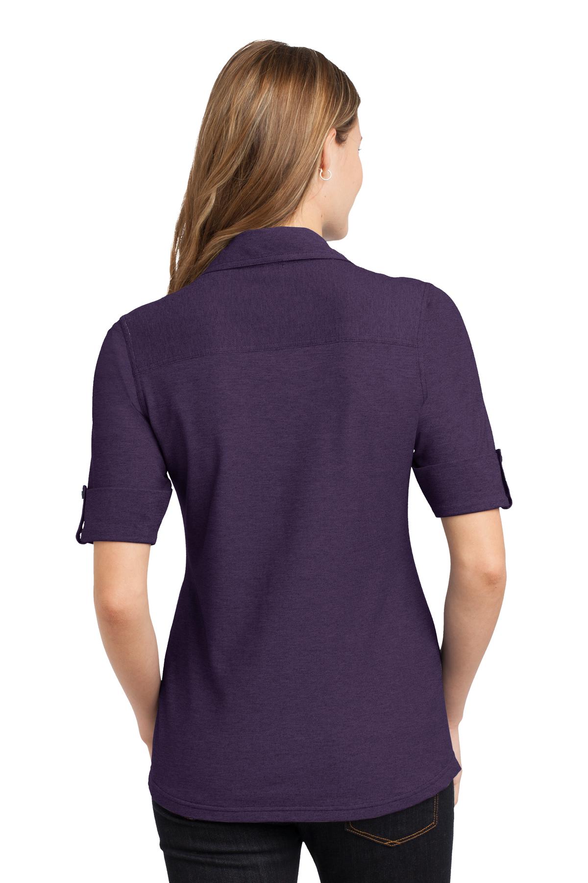 Port Authority Ladies Oxford Pique Double Pocket Polo. L557