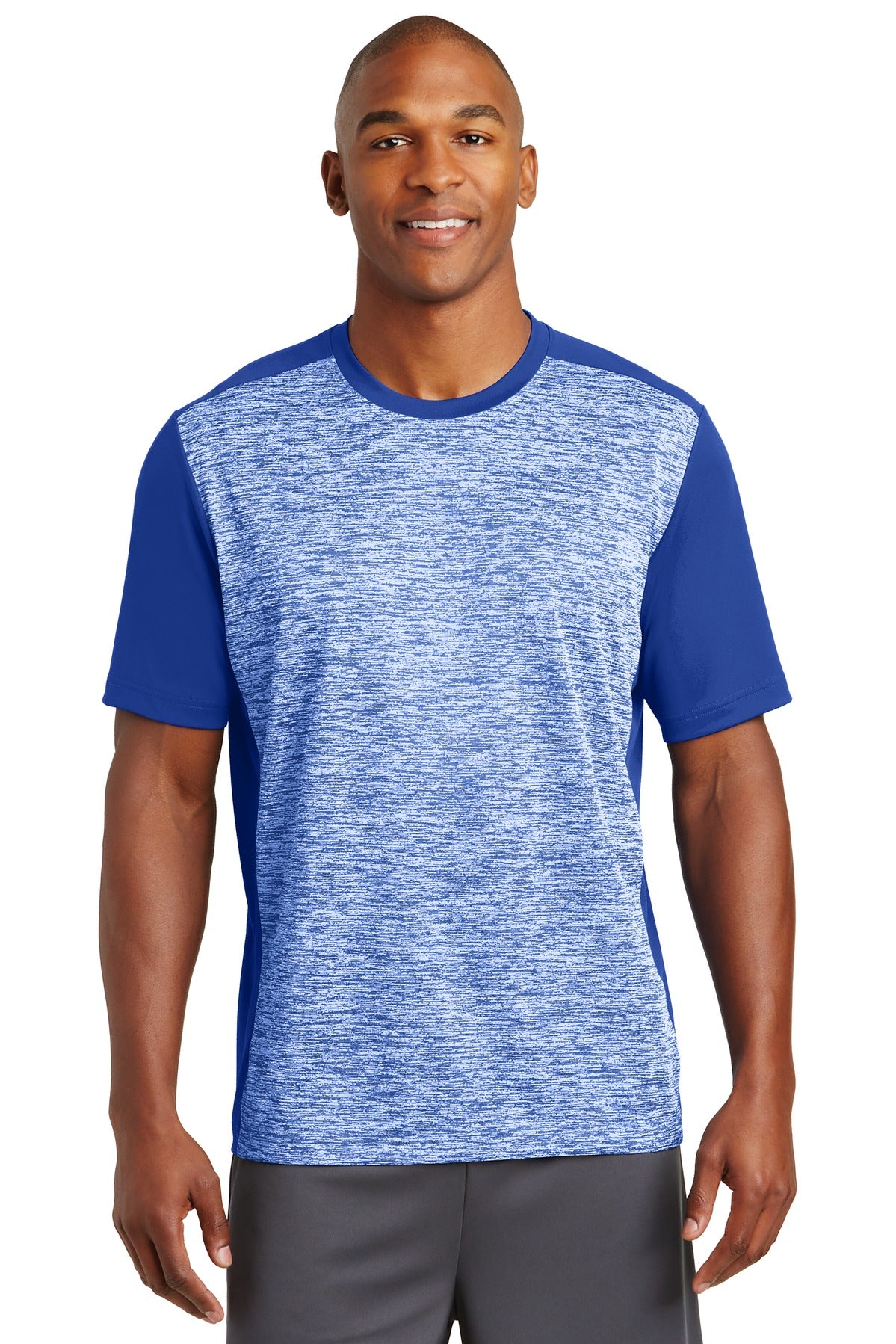 Sport-Tek Men's PosiCharge Electric Heather Colorblock Tee ST395 Mens Apparel Shirts & Tops