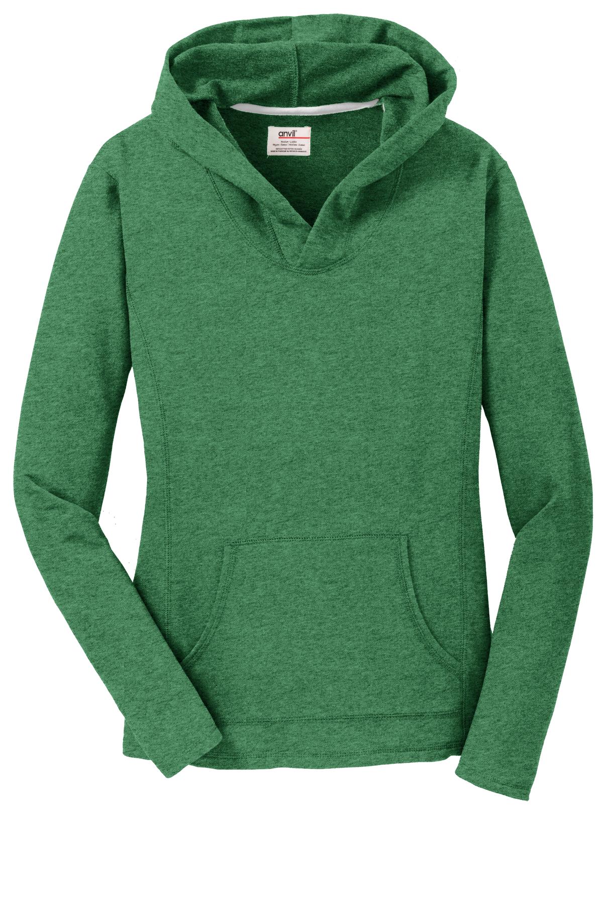 Anvil Ladies French Terry Pullover Hooded Sweatshirt. 72500L Womens Apparel Sweatshirts & Fleece
