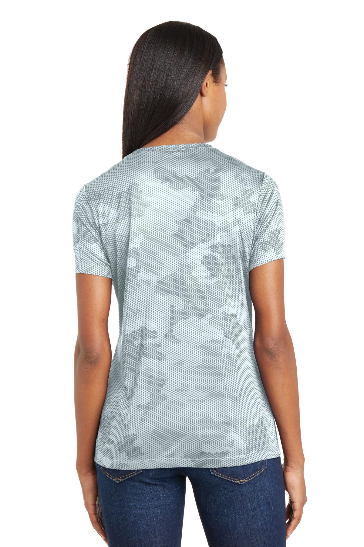 Sport-Tek Women's Camo Hex V-Neck Tee LST370