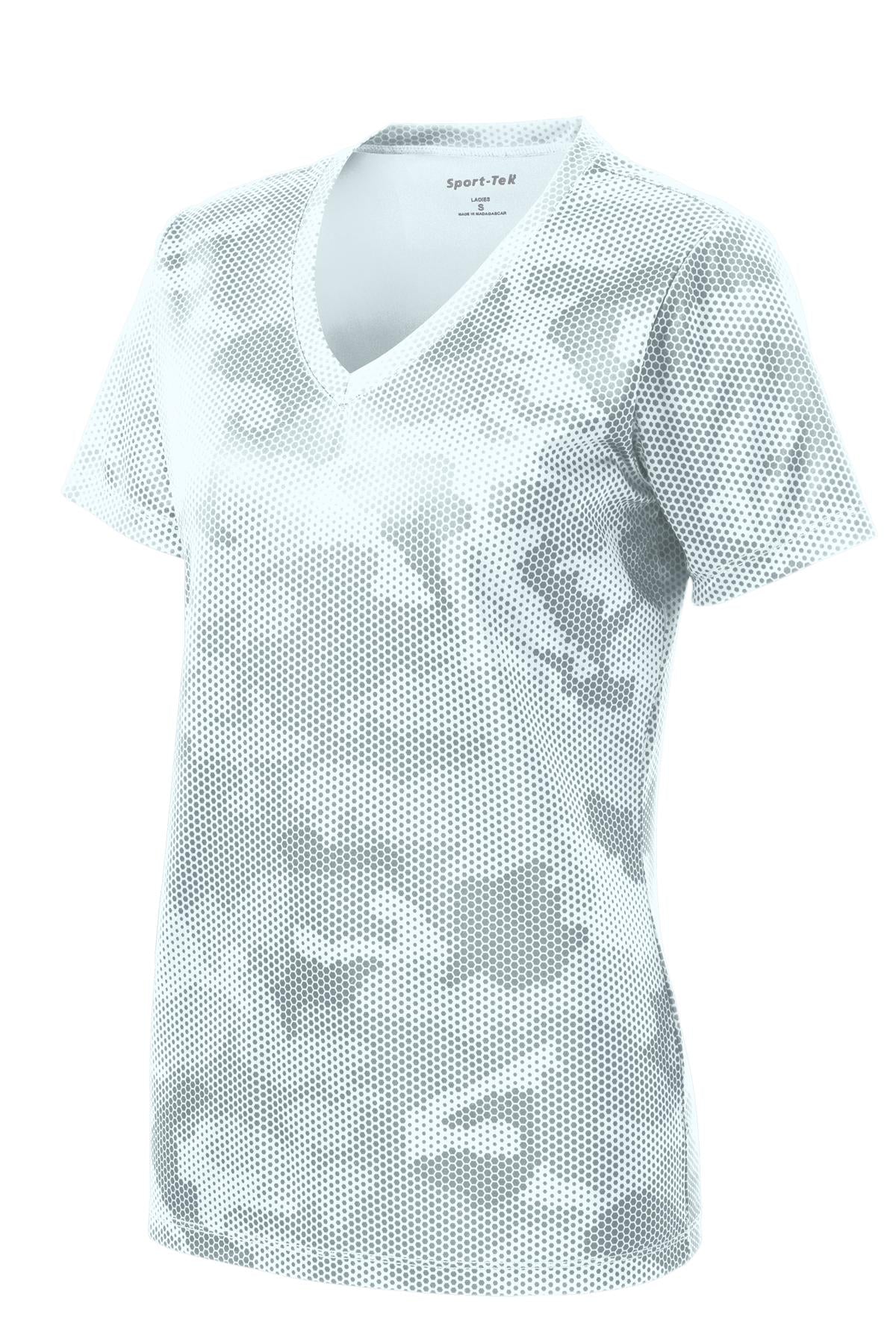 Sport-Tek Women's Camo Hex V-Neck Tee LST370