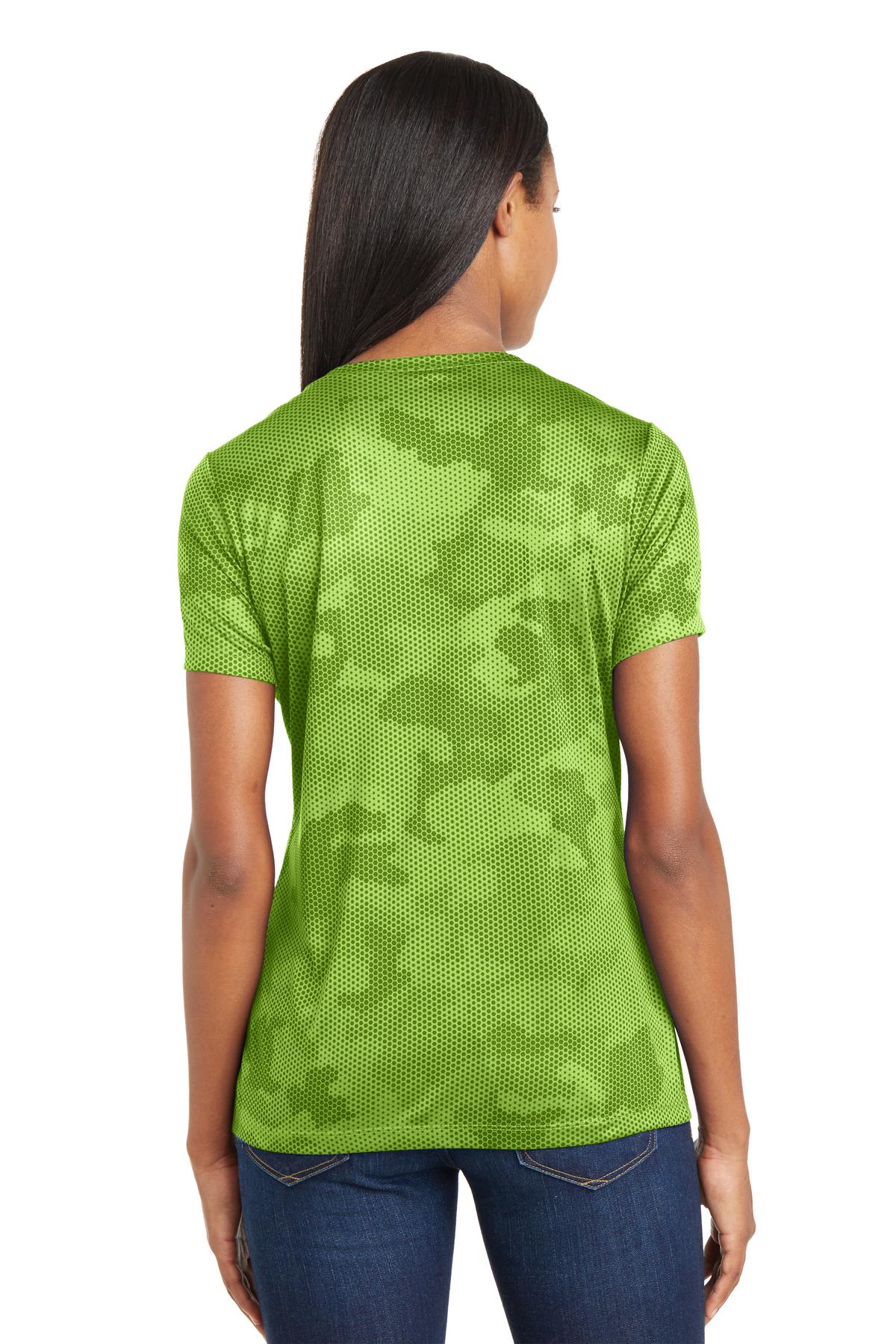 Sport-Tek Women's Camo Hex V-Neck Tee LST370