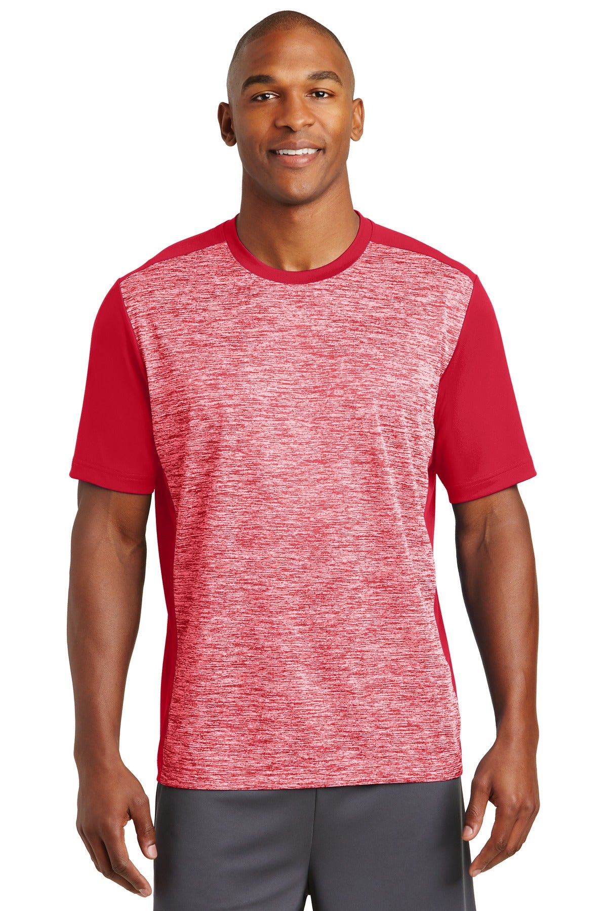 Sport-Tek Men's PosiCharge Electric Heather Colorblock Tee ST395 Mens Apparel Shirts & Tops