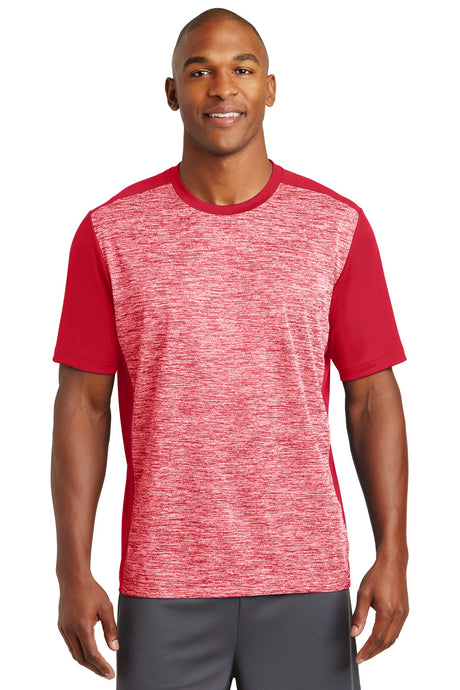 Sport-Tek Men's PosiCharge Electric Heather Colorblock Tee ST395 Mens Apparel Shirts & Tops