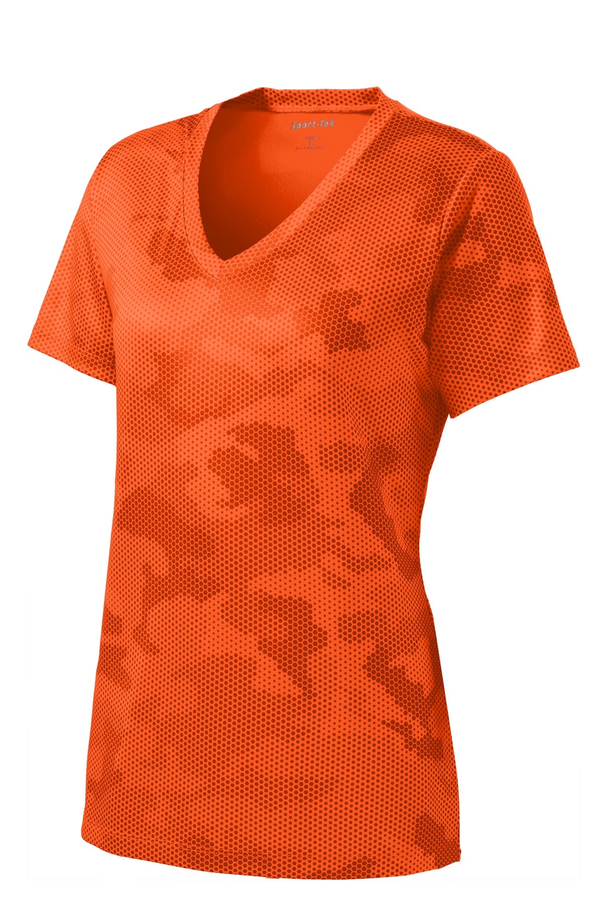 Sport-Tek Women's Camo Hex V-Neck Tee LST370