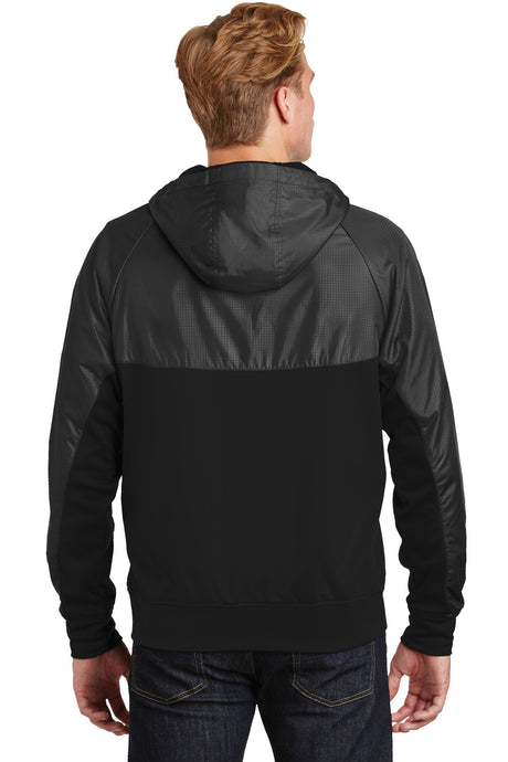 Sport-Tek Men's Embossed Hybrid Full-Zip Hooded Jacket JST50 Mens Apparel Jackets & Vests