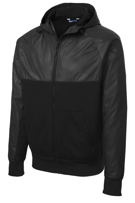 Sport-Tek Men's Embossed Hybrid Full-Zip Hooded Jacket JST50 Mens Apparel Jackets & Vests