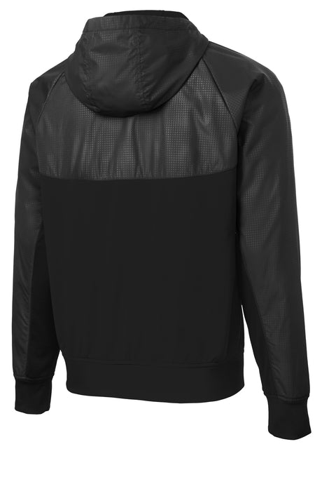 Sport-Tek Men's Embossed Hybrid Full-Zip Hooded Jacket JST50 Mens Apparel Jackets & Vests