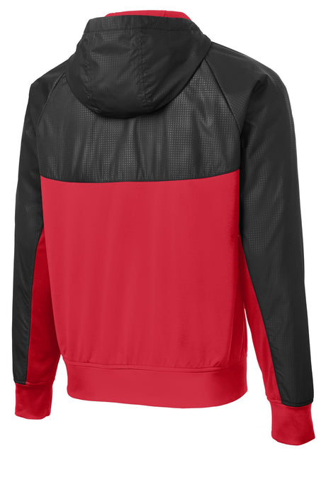 Sport-Tek Men's Embossed Hybrid Full-Zip Hooded Jacket JST50 Mens Apparel Jackets & Vests