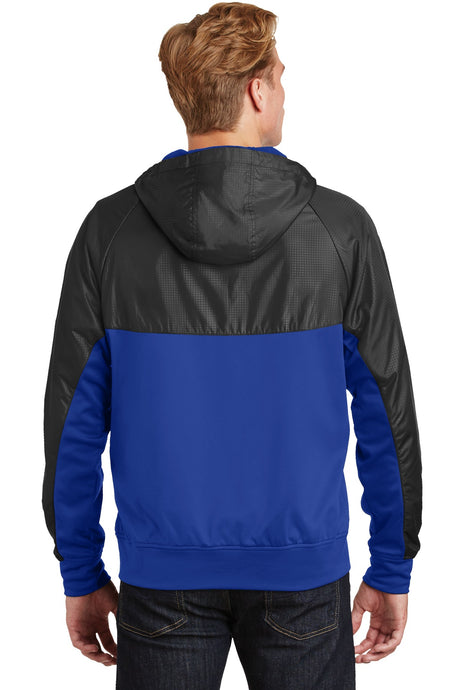 Sport-Tek Men's Embossed Hybrid Full-Zip Hooded Jacket JST50 Mens Apparel Jackets & Vests