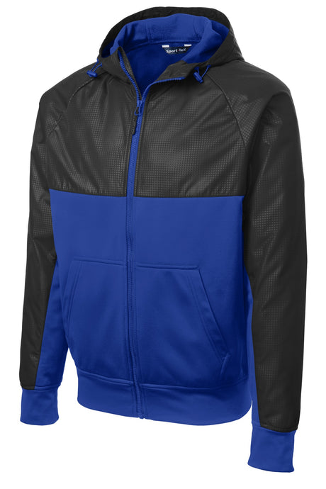 Sport-Tek Men's Embossed Hybrid Full-Zip Hooded Jacket JST50 Mens Apparel Jackets & Vests