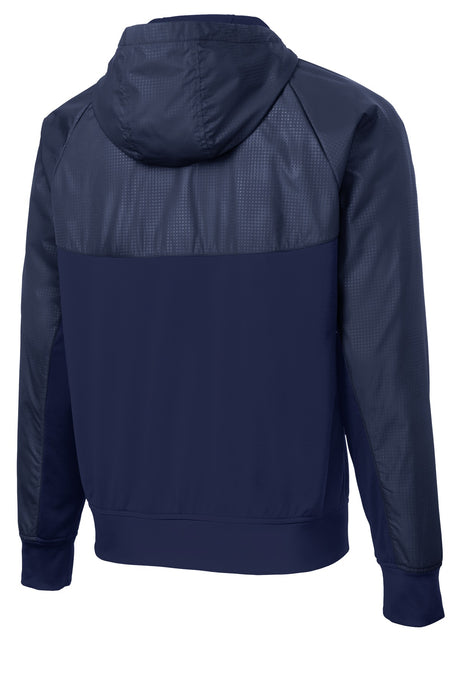 Sport-Tek Men's Embossed Hybrid Full-Zip Hooded Jacket JST50 Mens Apparel Jackets & Vests