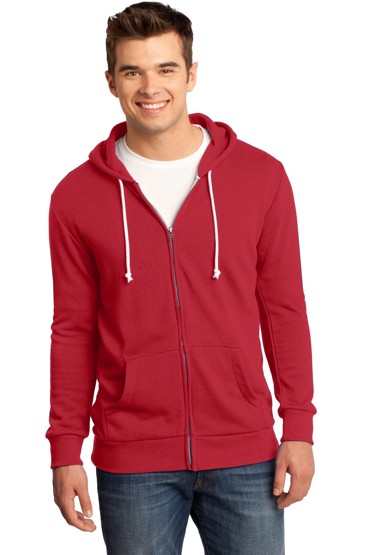 District - Young Mens Core Fleece Full-Zip Hoodie DT190 Mens Apparel Sweatshirts & Fleece