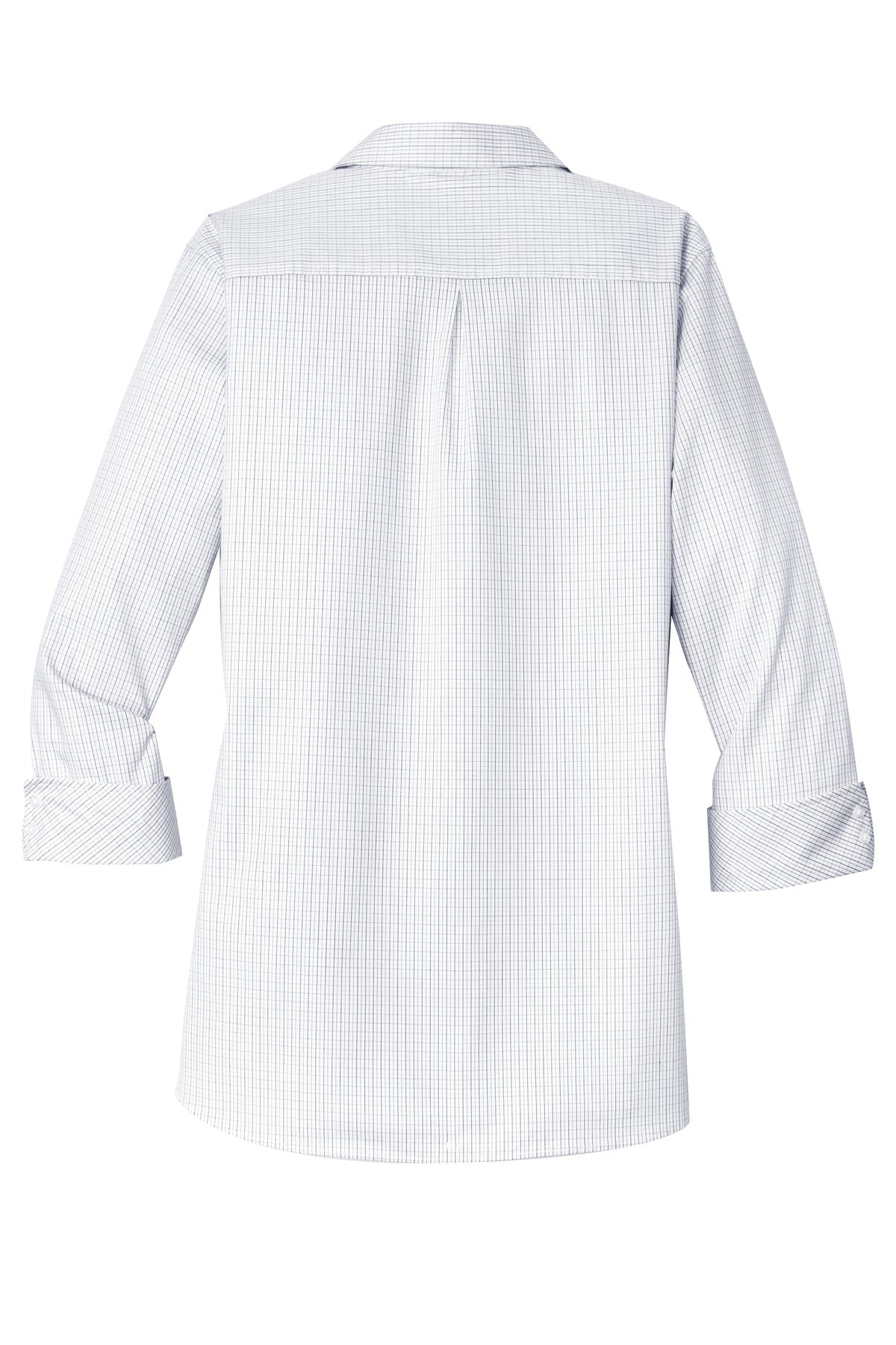 Port Authority Ladies 3/4-Sleeve Micro Tattersall Easy Care Shirt. LW643 Womens Apparel Shirts & Tops