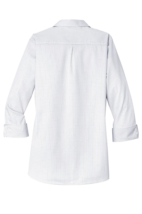Port Authority Ladies 3/4-Sleeve Micro Tattersall Easy Care Shirt. LW643 Womens Apparel Shirts & Tops