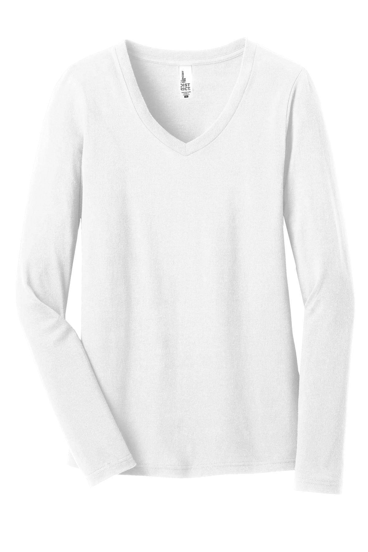 District Juniors The Concert Tee Long Sleeve V-Neck. DT5201 Womens Apparel Shirts & Tops
