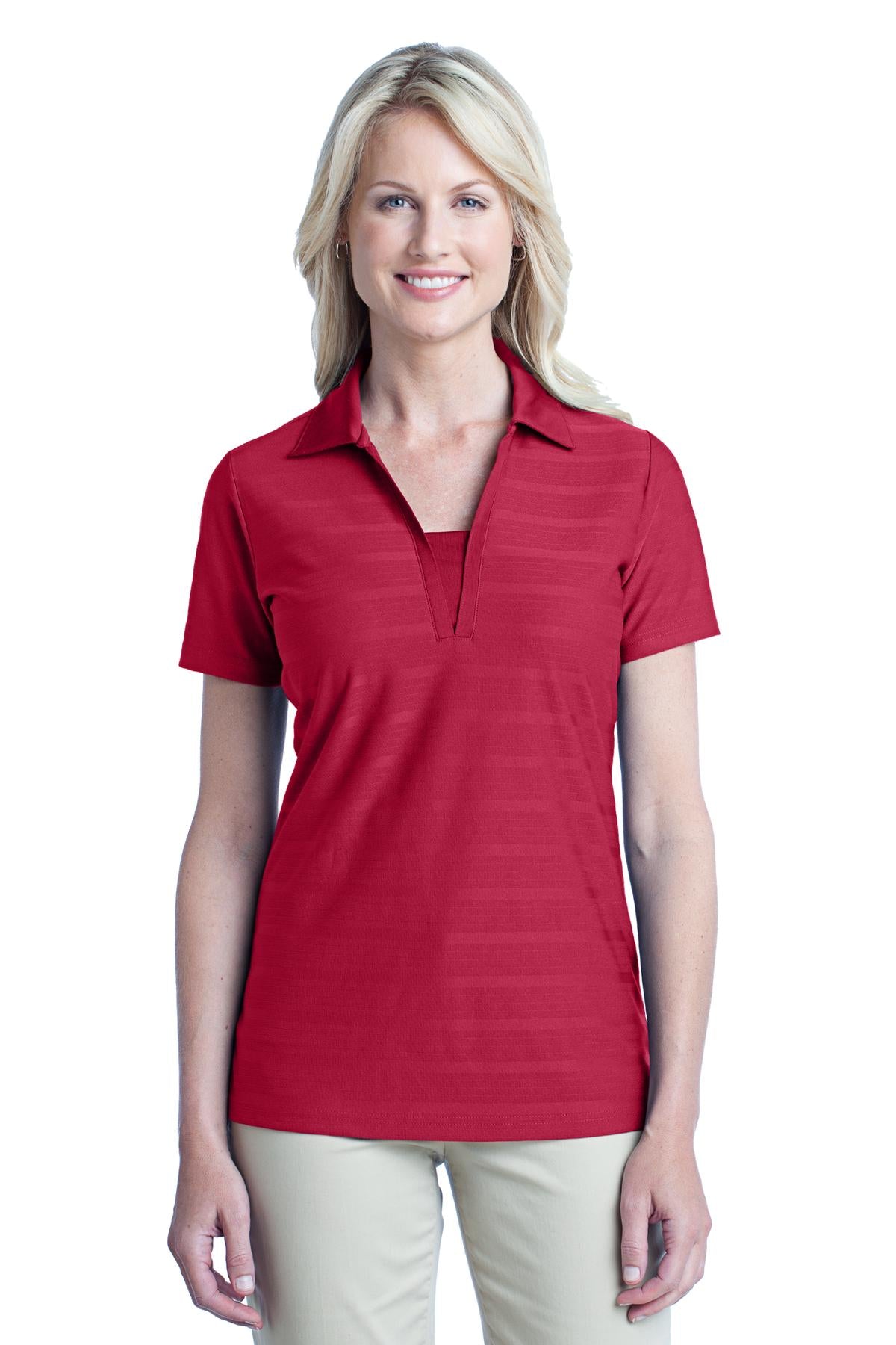 Port Authority Ladies Horizontal Texture Polo. L514 Womens Apparel Shirts & Tops