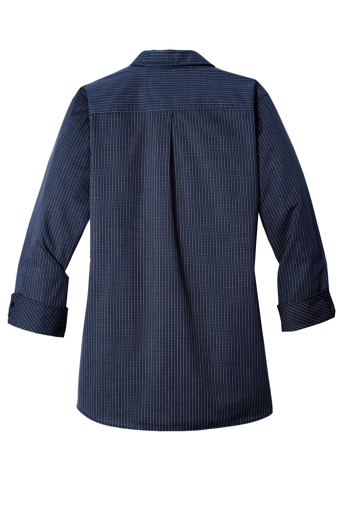 Port Authority Ladies 3/4-Sleeve Micro Tattersall Easy Care Shirt. LW643 Womens Apparel Shirts & Tops
