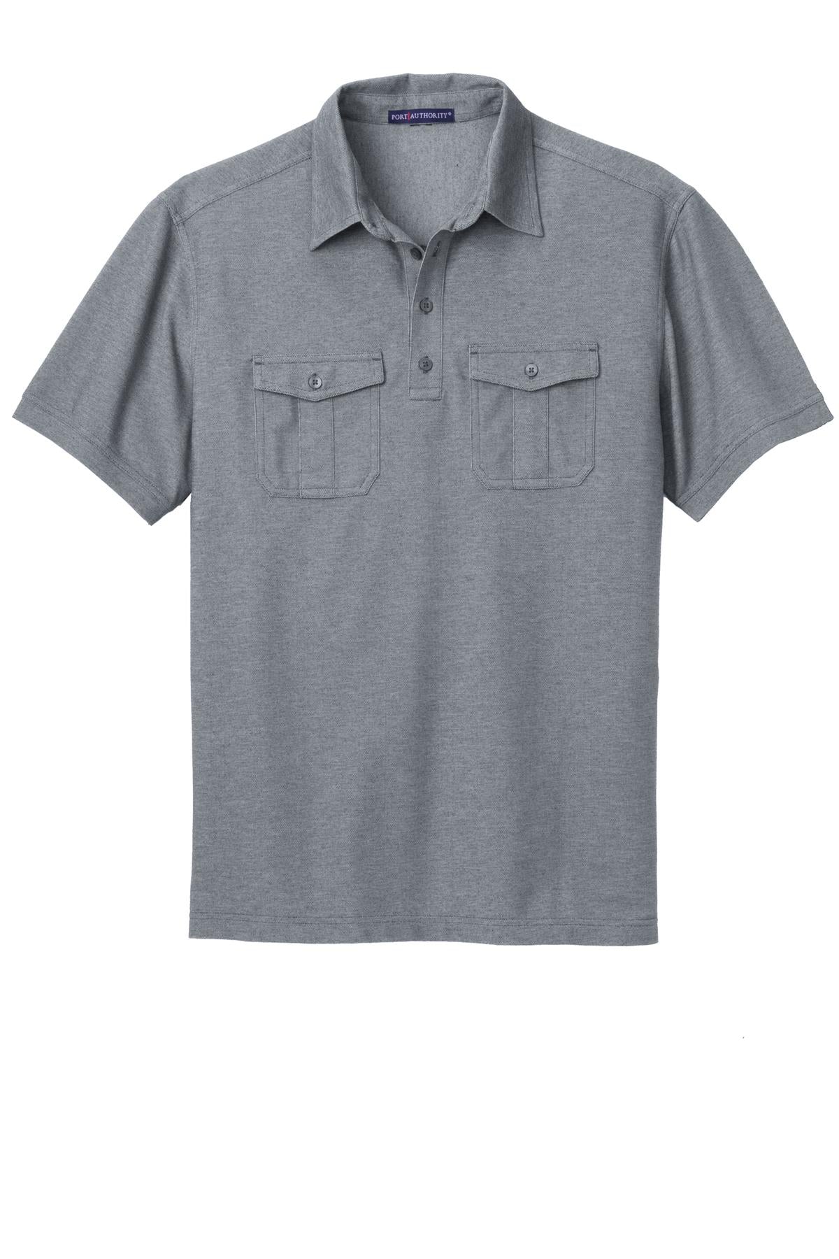 Port Authority Oxford Pique Double Pocket Polo. K557 Mens Apparel Shirts & Tops