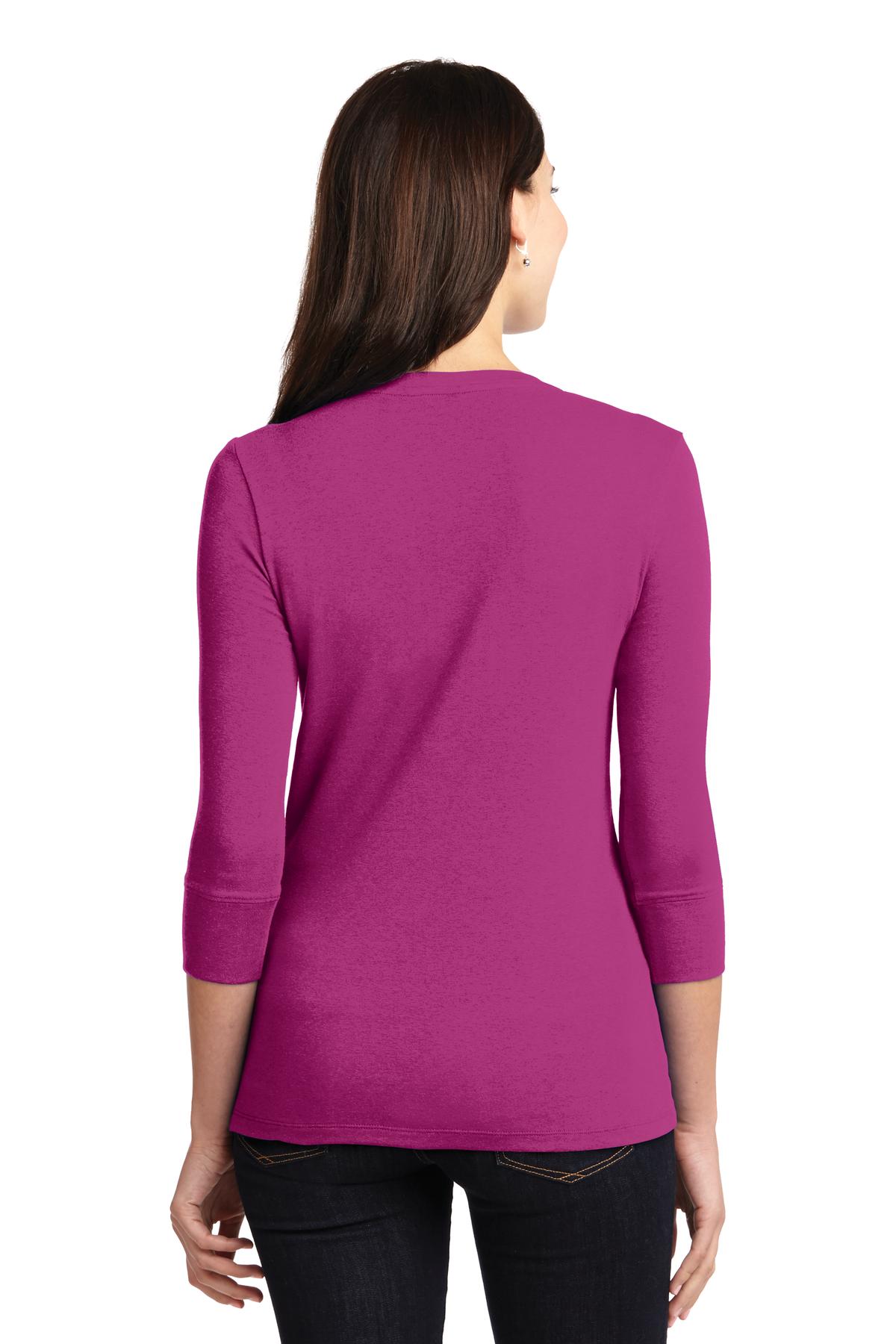 Port Authority Ladies Concept Stretch 3/4-Sleeve Scoop Henley. LM1007 Womens Apparel Shirts & Tops