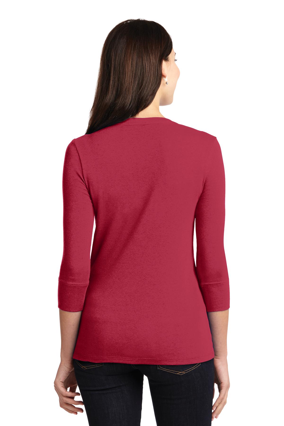 Port Authority Ladies Concept Stretch 3/4-Sleeve Scoop Henley. LM1007 Womens Apparel Shirts & Tops