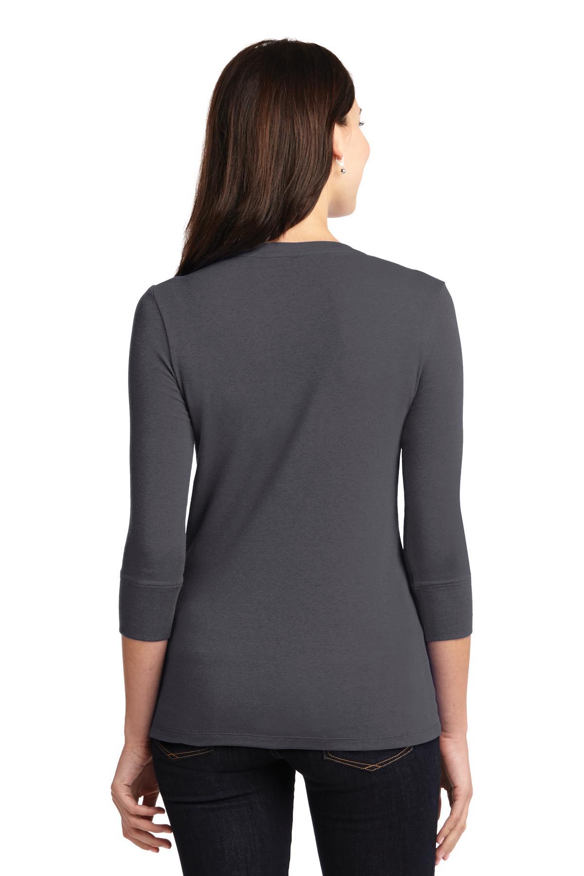 Port Authority Ladies Concept Stretch 3/4-Sleeve Scoop Henley. LM1007 Womens Apparel Shirts & Tops
