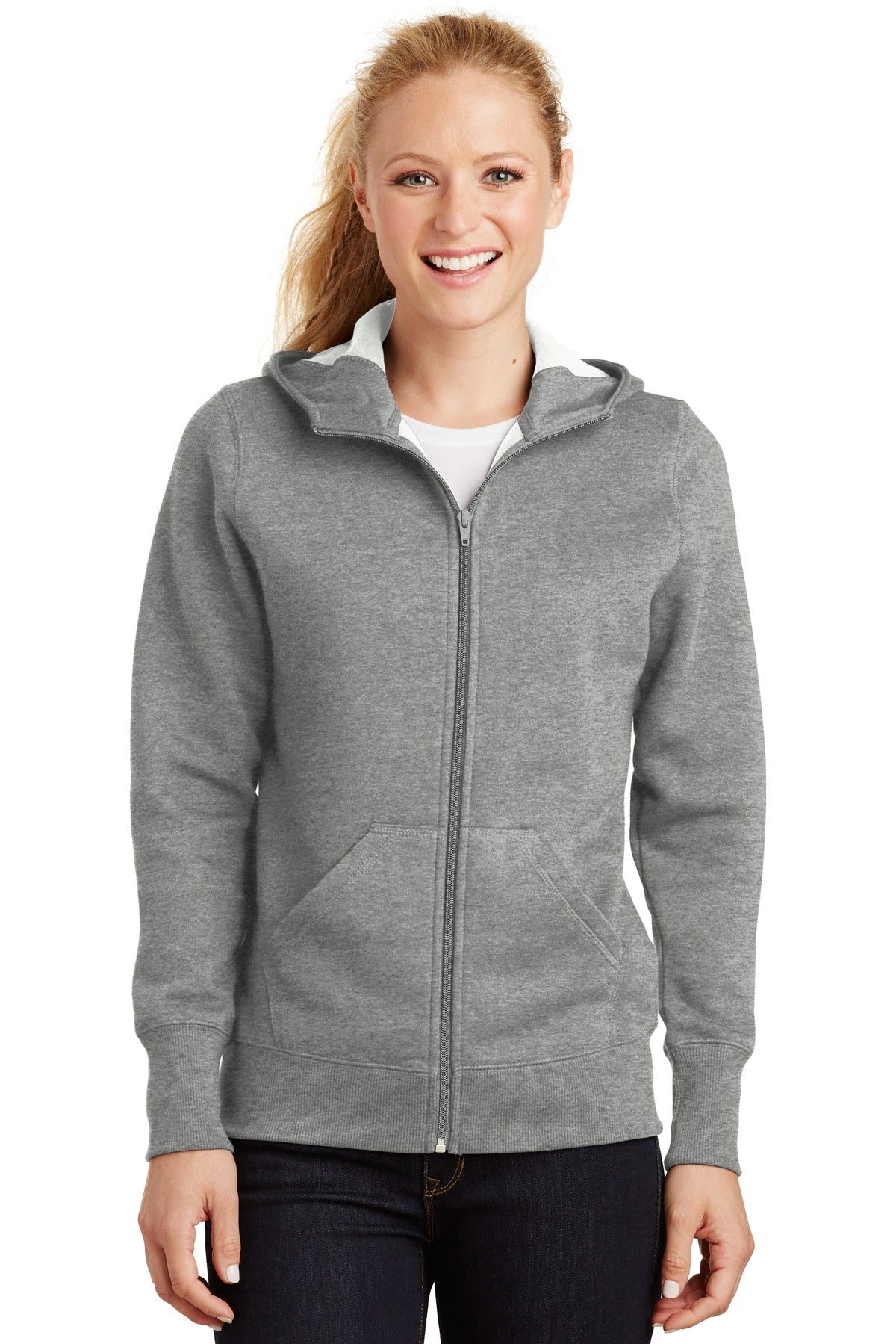 Sport-Tek Women's Full-Zip Hooded Fleece Jacket Womens Apparel Jackets & Vests