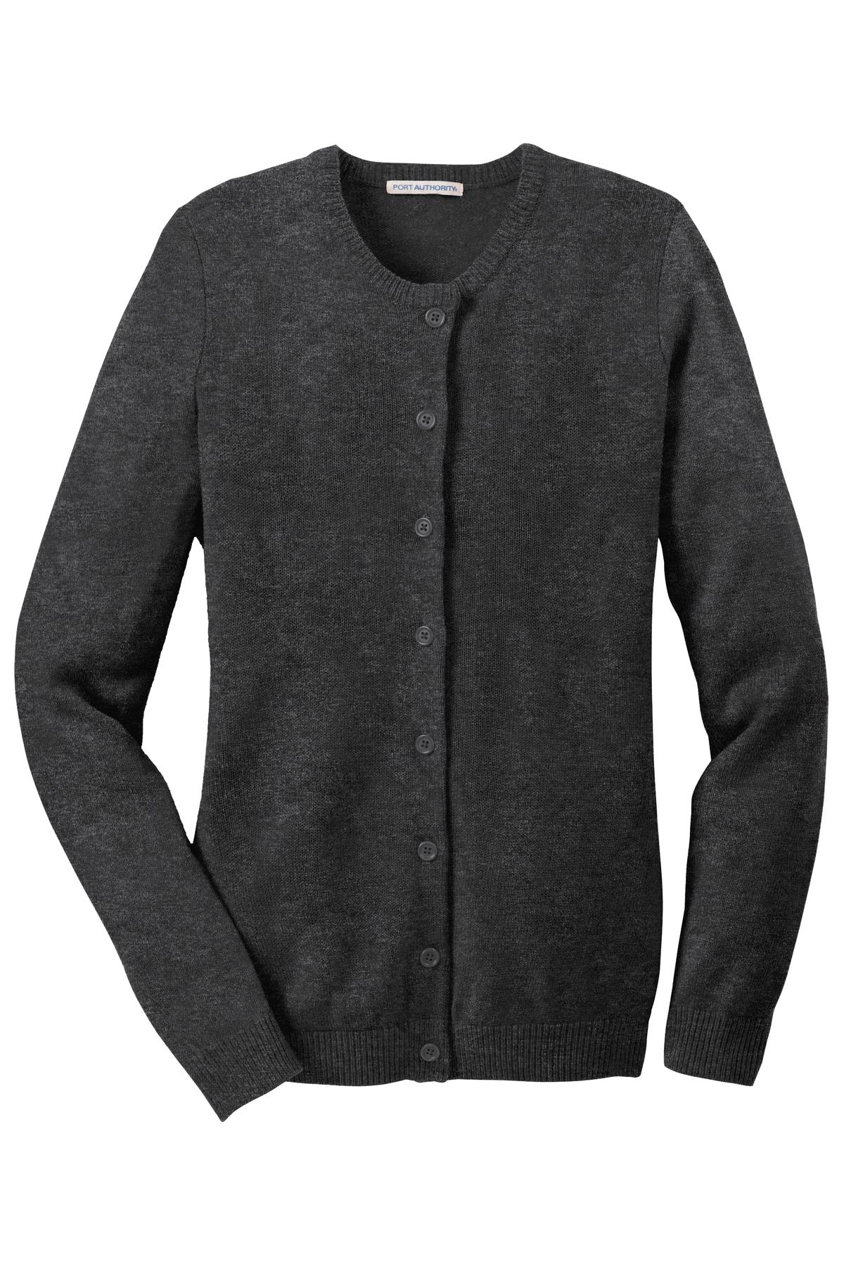 Port Authority Ladies Value Jewel-Neck Cardigan Sweater. LSW304 Womens Apparel Sweatshirts & Fleece