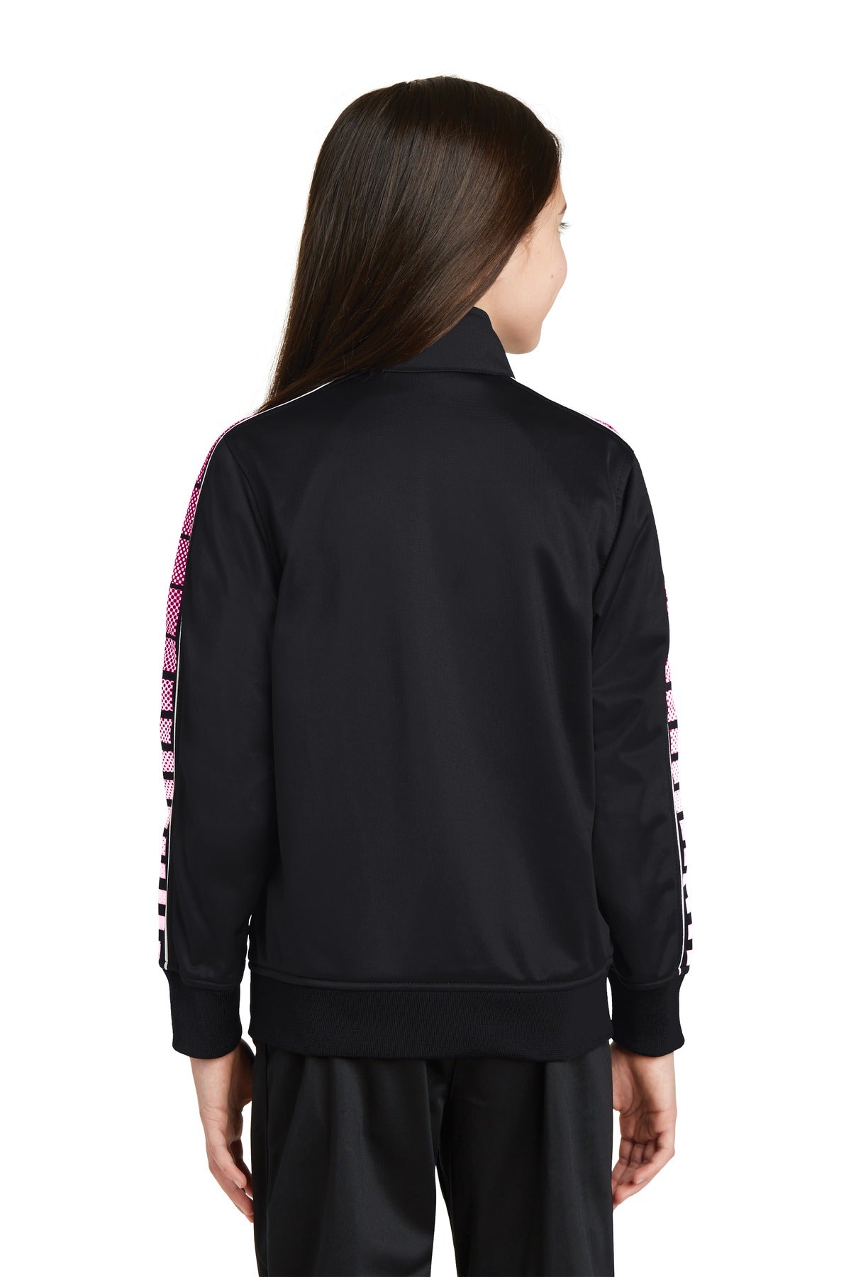 Sport-Tek Youth Dot Sublimation Tricot Track Jacket Youth Apparel Jackets & Vests