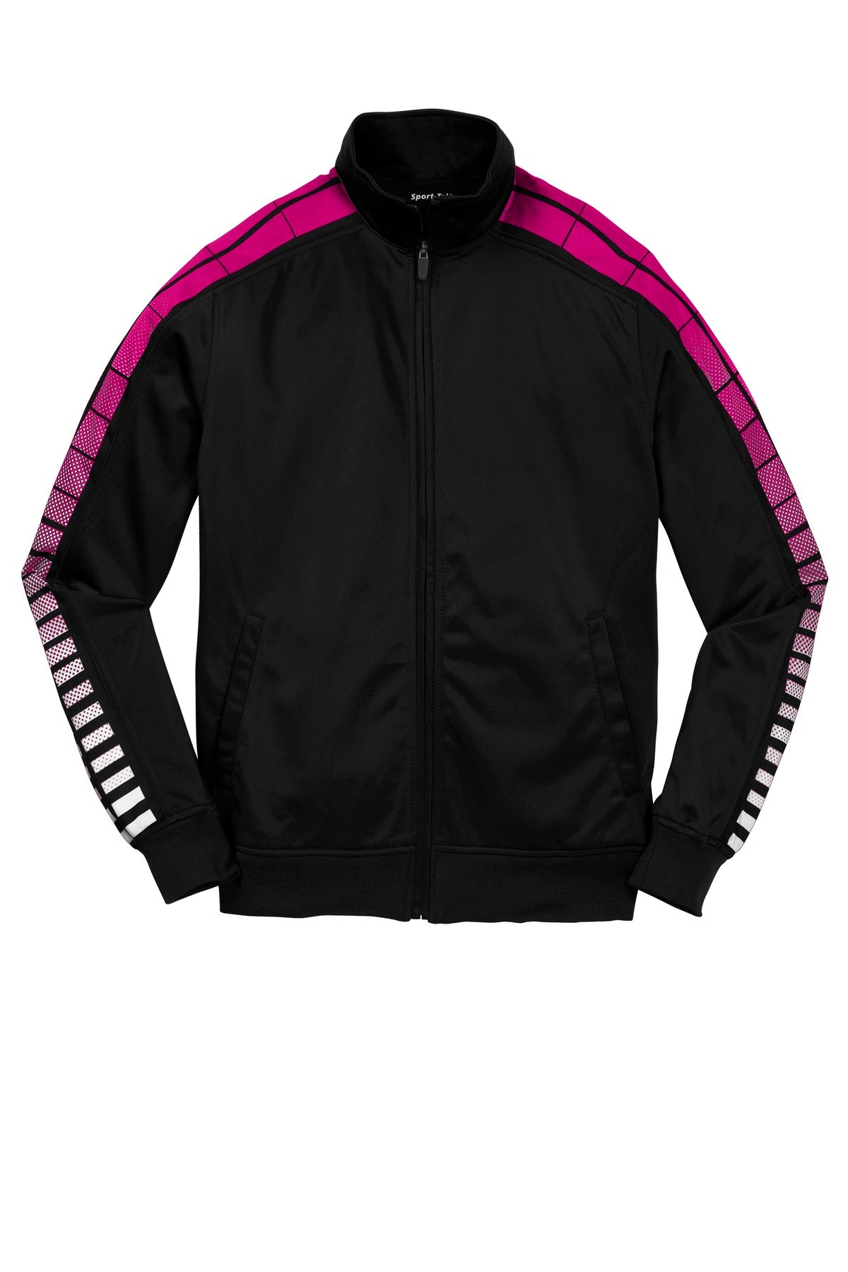 Sport-Tek Youth Dot Sublimation Tricot Track Jacket Youth Apparel Jackets & Vests